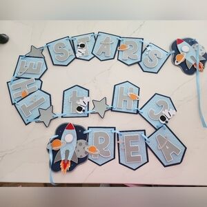 Outer Space Birthday Banner